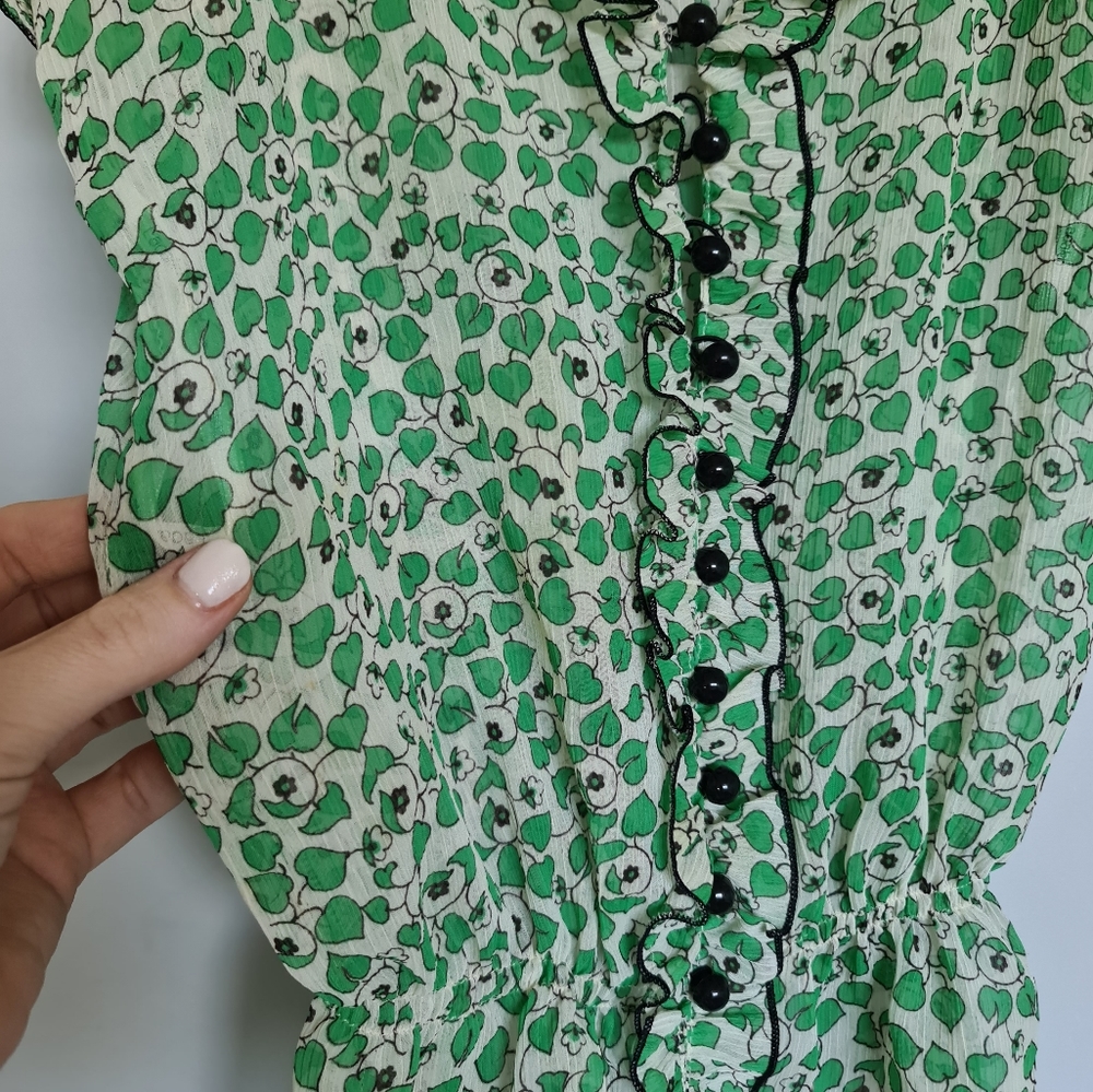 Ladakh Camisole Singlet Top Blouse Green Christmas - Picture 5 of 9